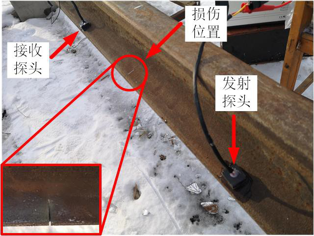 轨底损伤检测实验现场