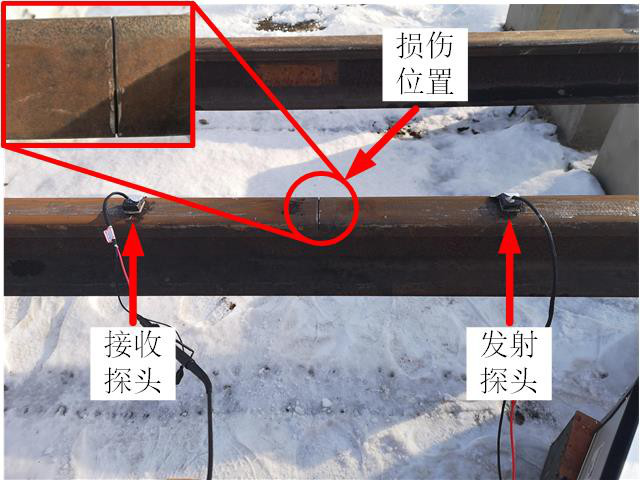 轨头损伤检测实验现场