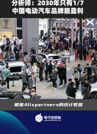 分析师:2030年只有1/7中国电动汽车品牌能盈利