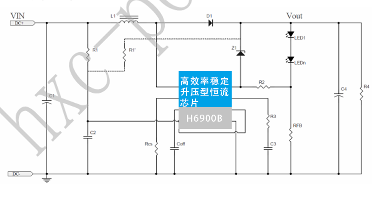 惠海 H6900B 升壓恒流IC 3.7V7.4V12V升壓18V24V36V48V 液晶屏 應(yīng)急燈