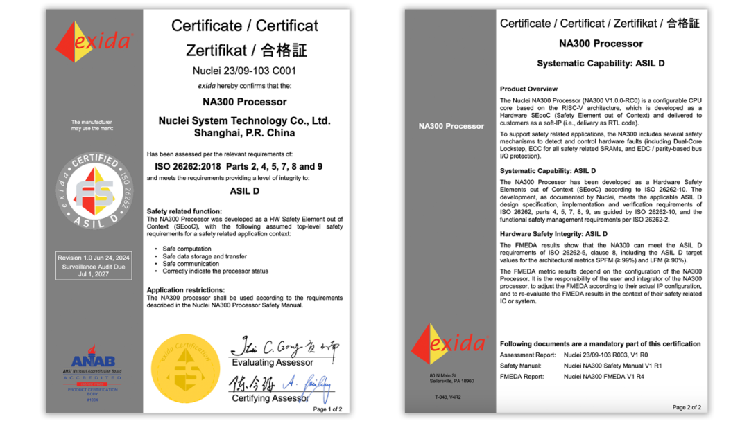 芯去NA系列产物再获ISO 26262 ASIL