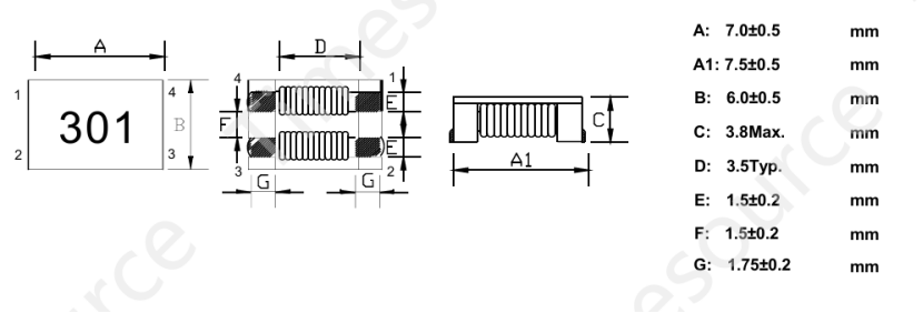 時源芯微TSCF7060-2LSXMT<b class='flag-5'>共</b><b class='flag-5'>模</b>電感