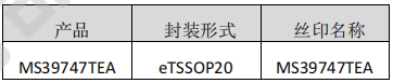 MS39747TEA——三相无感电机驱动 IC