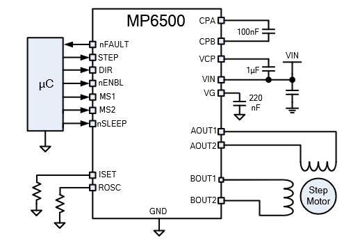 MP6500数据手册# 集成内部电流采样功能的 35V, 2.5A,步进电机驱动器