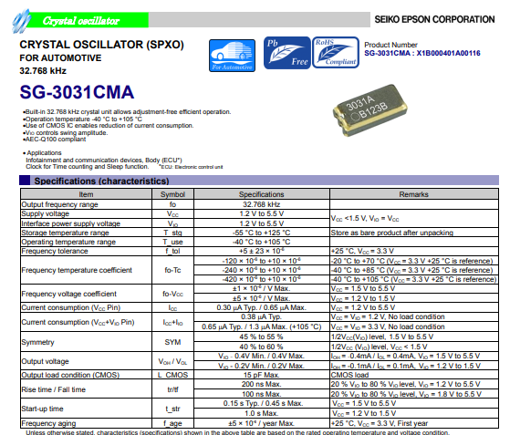 爱普生SG-3031CMA /X1B000401A001有源晶振在汽车雷达中的应用