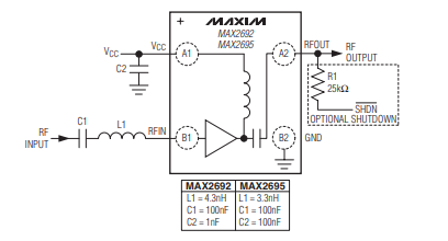 MAX2692 WLAN/WiMax低噪声放大器技术手册