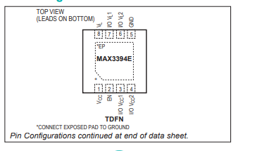 MAX3394E/MAX3395E/MAX3396E ±15kV ESD保護、大電流驅動、雙/四/八通道電平轉換器技術手冊