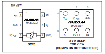 MAX13013/MAX13014/MAX3023 +1.2V至+3.6V、0.1μA、100Mbps、單/雙/四路電平轉換器技術手冊
