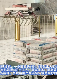 砂漿立柱碼垛機一小時能碼400—450包比人工快5倍一臺機器頂20個工人節省成本提高效率#立柱碼垛機
 
