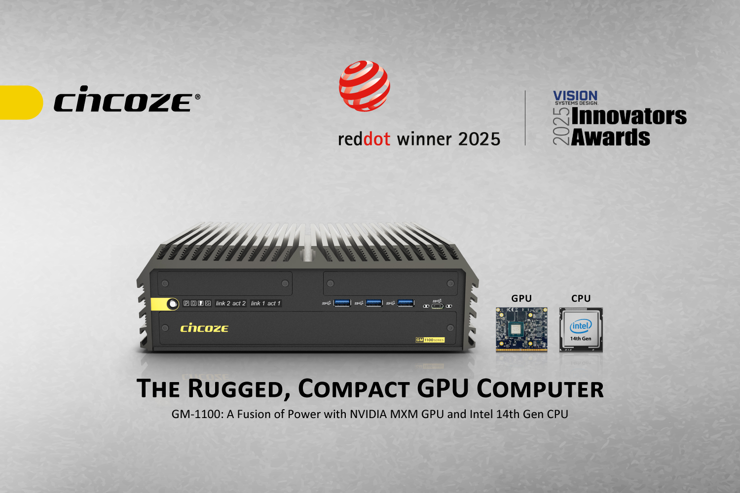 雙倍榮耀！Cincoze MXM GPU電腦榮獲紅點設(shè)計獎與Vision Systems Design創(chuàng)新獎殊榮