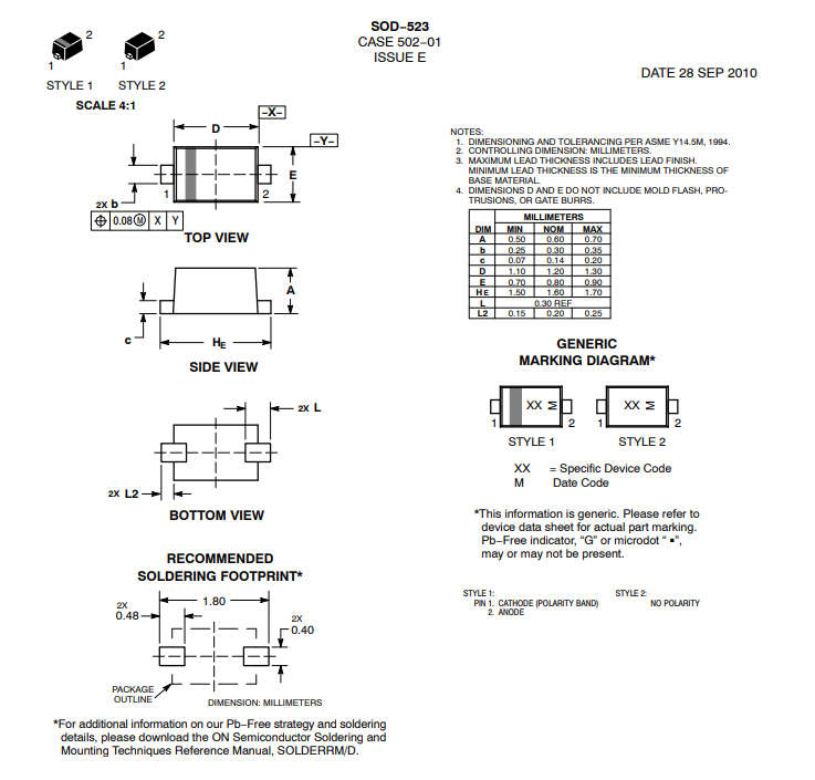 ON Semiconductor RB521S30T1G參數特性與EDA模型 數據手冊介紹