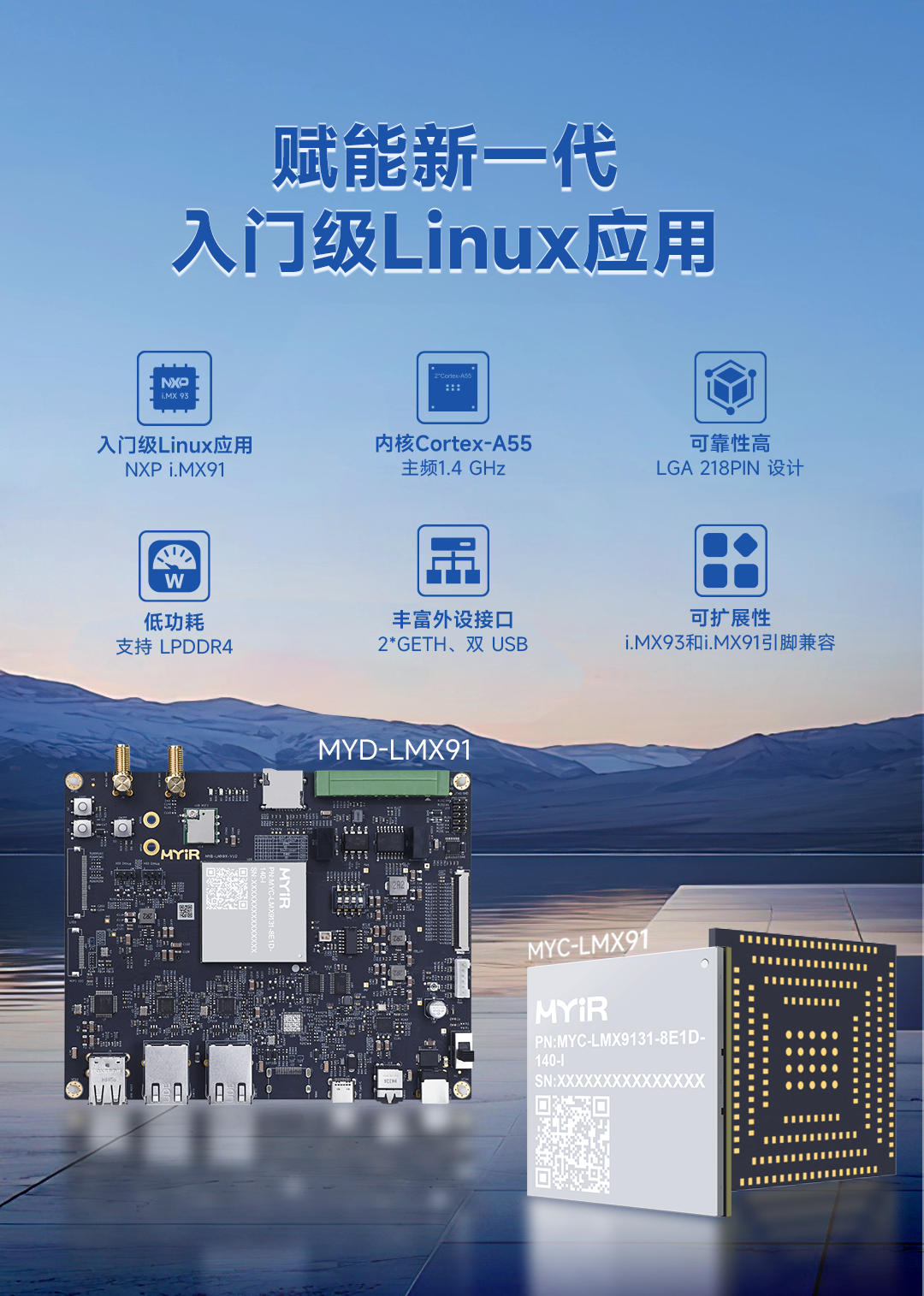新品!米爾NXP <b class='flag-5'>i.MX</b> 91<b class='flag-5'>核心板</b>,賦能新一代入門級Linux應用
