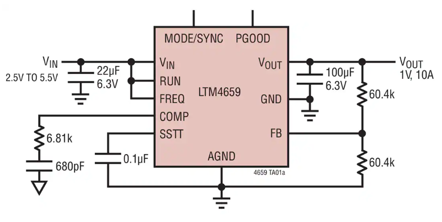 Analog Devices Inc. <b class='flag-5'>LTM</b>4659 10A降壓直流-直流μ<b class='flag-5'>Module</b>?<b class='flag-5'>穩壓器</b>數據手冊