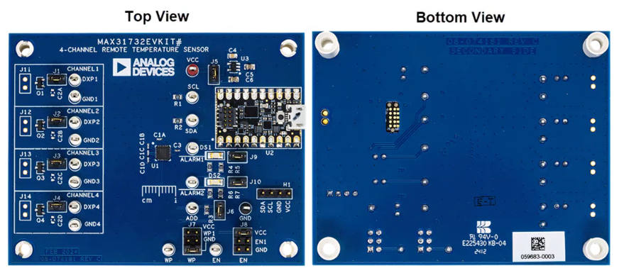 <b class='flag-5'>Analog</b> <b class='flag-5'>Devices</b> <b class='flag-5'>Inc.</b> <b class='flag-5'>MAX31732</b>EVKIT <b class='flag-5'>傳感器</b>評估套件特性和布局