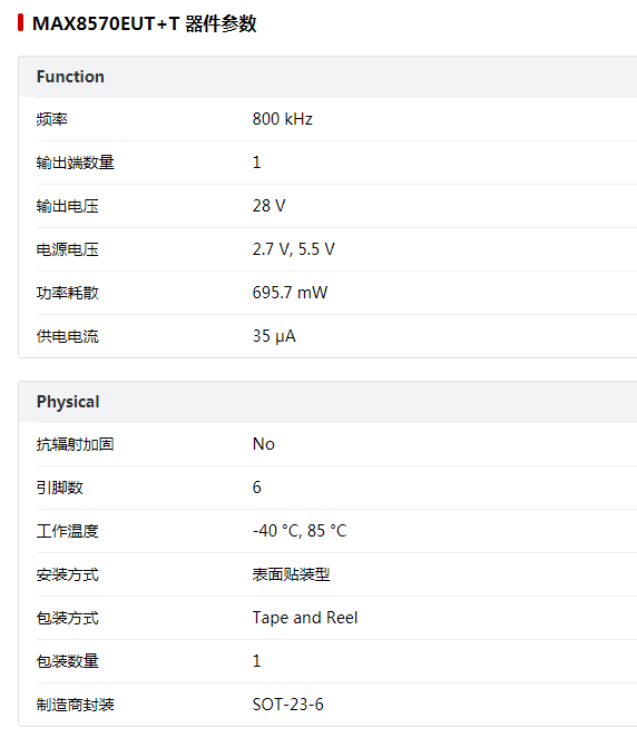 ADI  MAX8570EUT  LCD升壓轉換器 參數<b class='flag-5'>特性</b> EDA<b class='flag-5'>模型</b>與數據手冊分享
