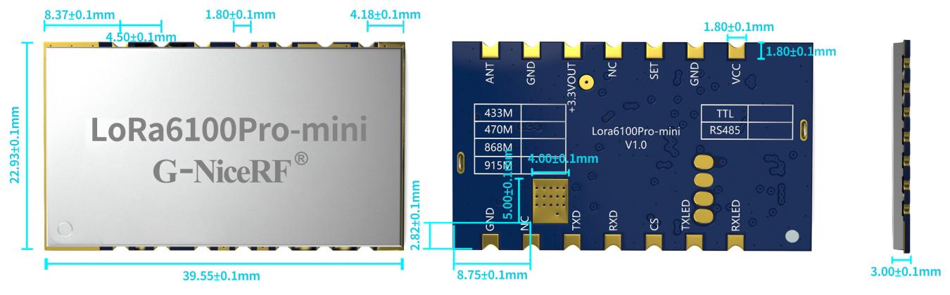 lora6100-mini模塊尺寸