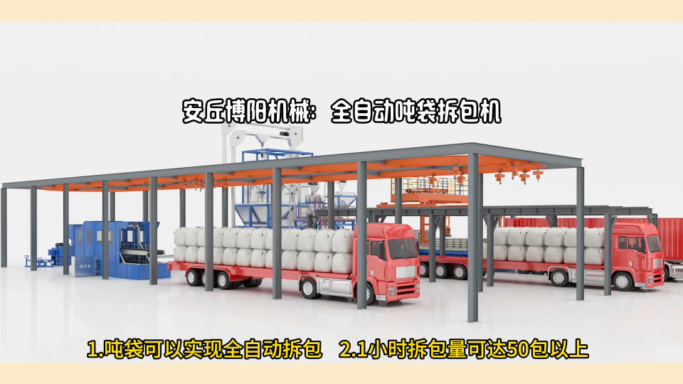 鋁電行業(yè)全自動噸袋拆包機 連續(xù)噸袋自動拆包機現(xiàn)場# 