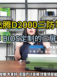 客訂飛騰D2000三防筆記本，可支持絲印，BIOS定制的三屏筆記本電腦