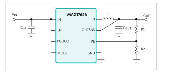 Analog Devices / Maxim Integrated MAX17626同步降壓轉換器特性及應用圖