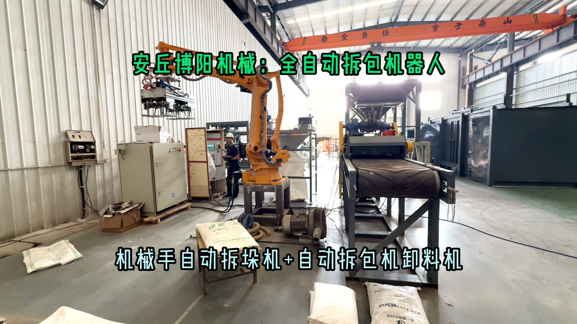 硫酸鈉全自動拆袋機(jī)械手 50kg粉料全自動拆包機(jī)器人