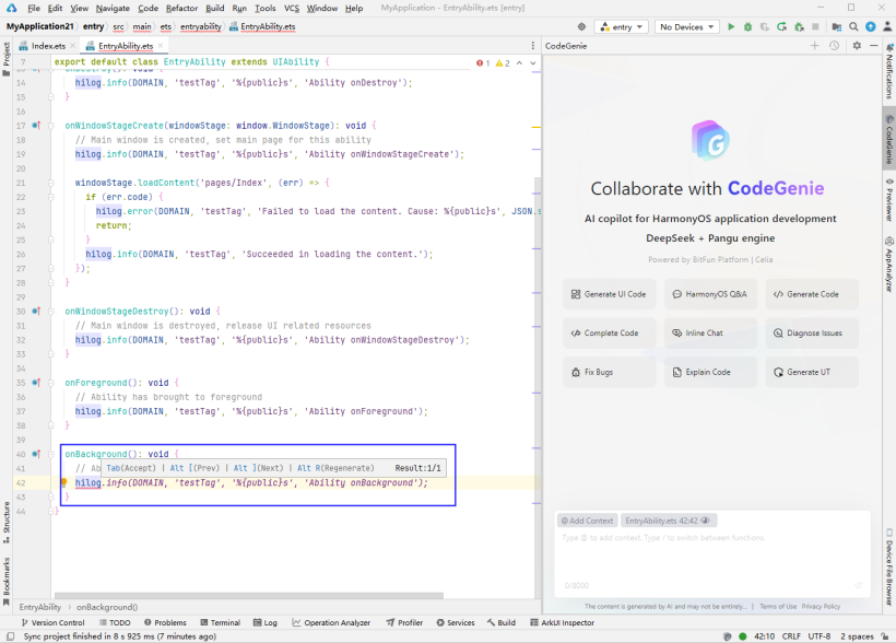 HarmonyOS AI辅助编程工具(CodeGenie)代码续写-鸿蒙开发者社区 HarmonyOS AI辅助编程工具(CodeGenie)代码续写-鸿蒙开发者社区