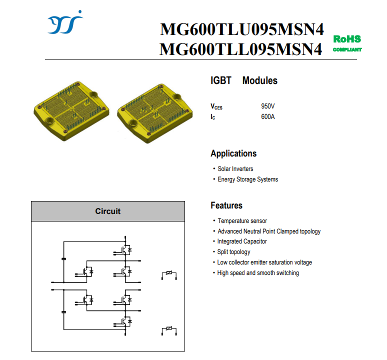 MG<b class='flag-5'>600</b>TLU095MSN4 <b class='flag-5'>IGBT</b><b class='flag-5'>模塊</b>：規(guī)格、參數(shù)科普