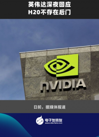 英伟达深夜回应，H20不存在后门#英伟达 #H20 