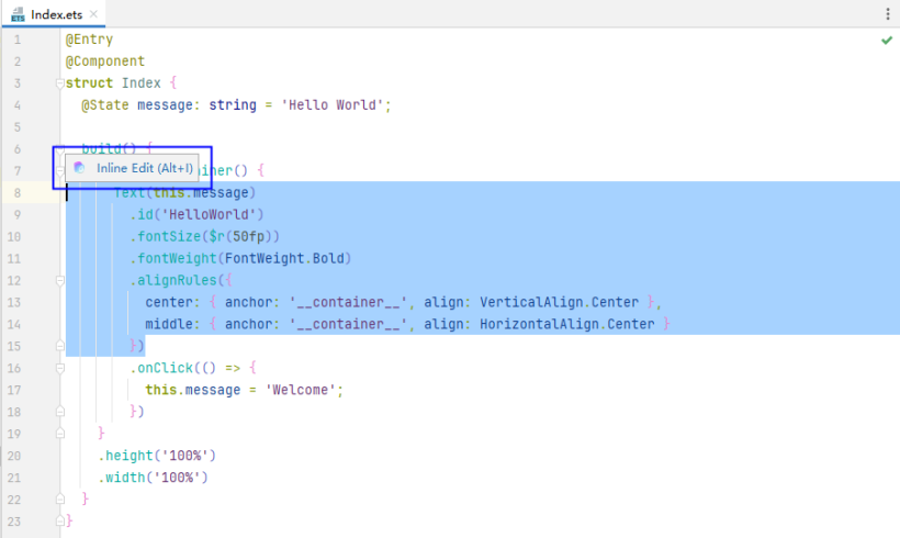 HarmonyOSAI编程编辑区代码生成-鸿蒙开发者社区