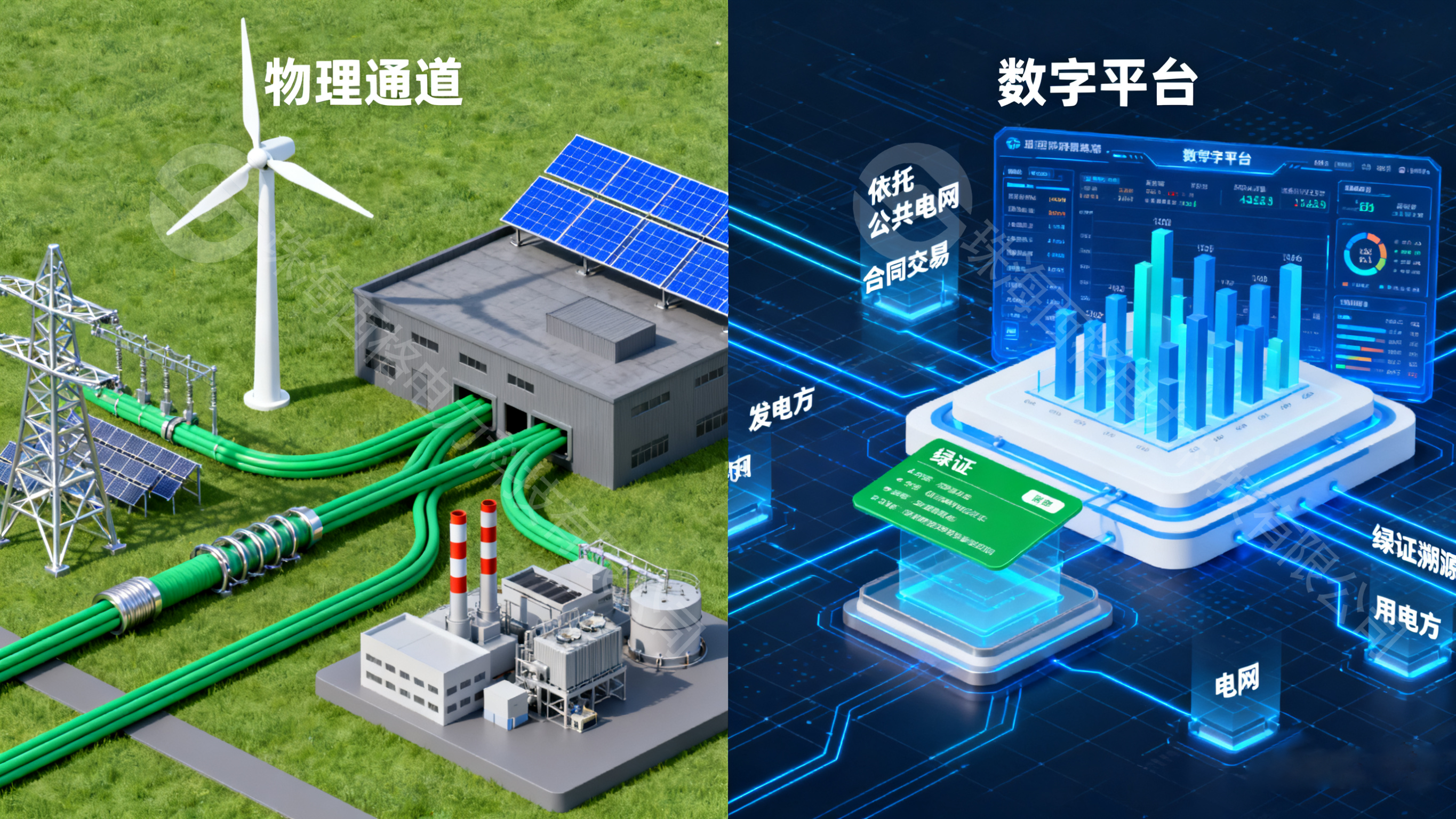 綠電直連與綠電直供的區(qū)別：數(shù)字化平臺(tái)與物理通道的跨界對(duì)話