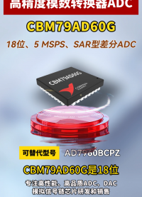 ??高精度模數(shù)轉(zhuǎn)換器 CBM79AD60G
??18位、5 MSPS、SAR型差分 #ADC
 #國產(chǎn)芯片 