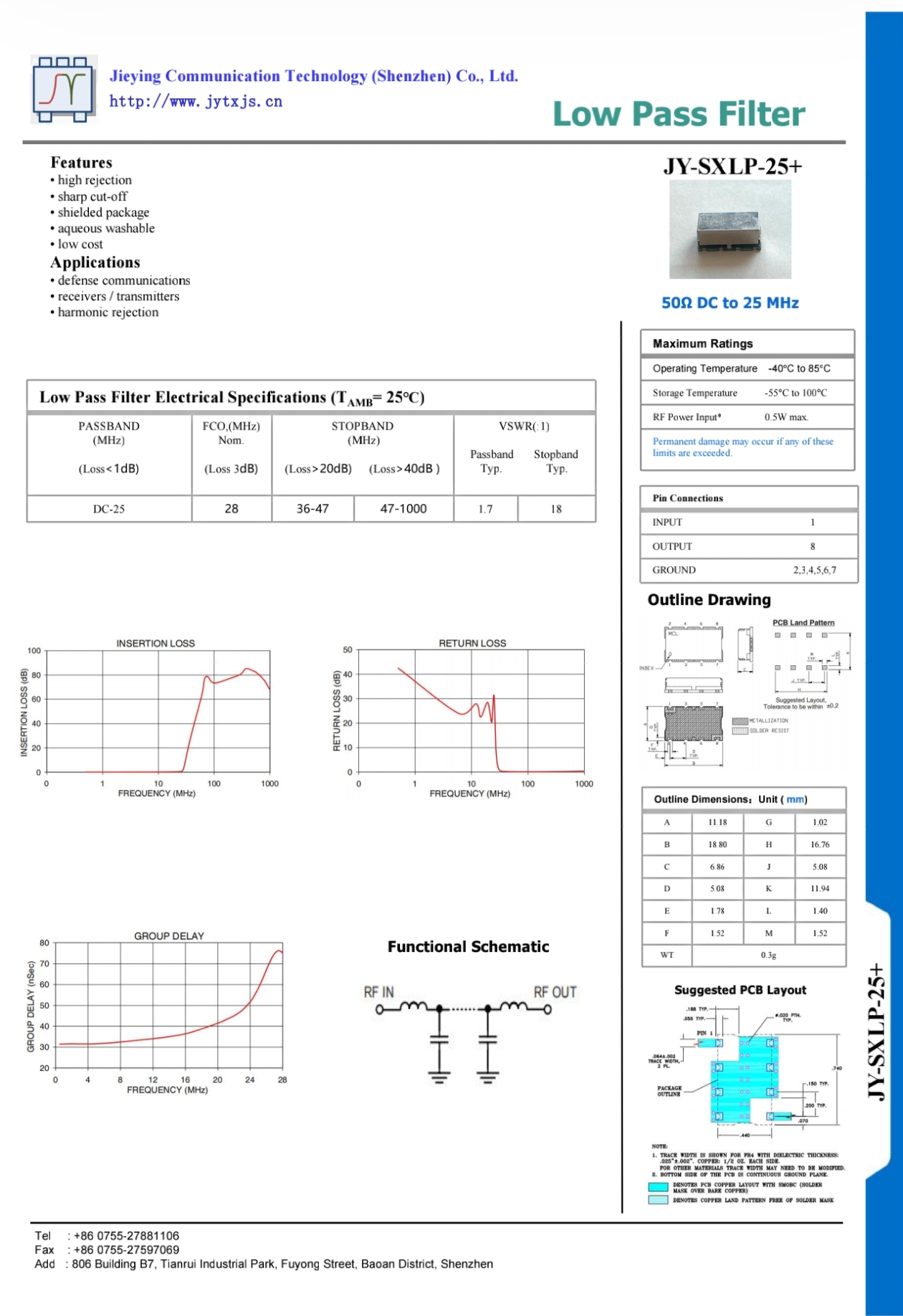 <b class='flag-5'>JY</b>-SXLP-25+低通<b class='flag-5'>濾波器</b>：DC-25MHz頻段的<b class='flag-5'>射頻</b>“降噪核心”——技術(shù)與應(yīng)用<b class='flag-5'>深度</b><b class='flag-5'>解析</b>