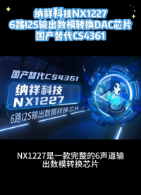 納祥科技NX1227，一款6路I2S輸出DAC，CS4361的國產替代料 #電路知識 #芯片 #藍牙音箱 