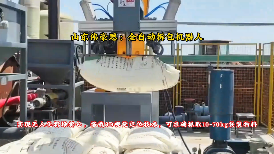 碳酸鈉全自動拆袋機(jī)器人 25KG袋料全自動拆包設(shè)備
