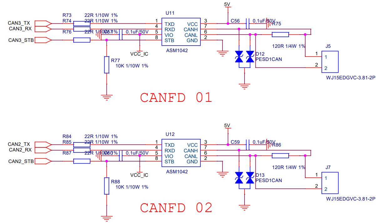 如何使用 AS32A601和1042CAN控制器来实现CANFD的收发功能？
