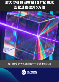 厦大突破热固材料3D打印技术，固化速度提升5万倍