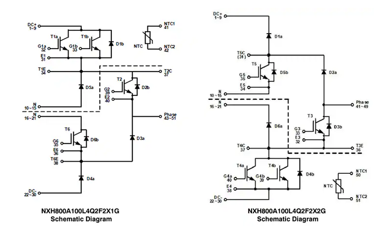 onsemi三电平ANPC Q<b class='flag-5'>2</b>Pack模块：NXH800A100L4Q<b class='flag-5'>2F2S1G</b>/P1<b class='flag-5'>G</b>与NXH800A100L4Q<b class='flag-5'>2F2S2G</b>/P<b class='flag-5'>2G</b>的详细解析