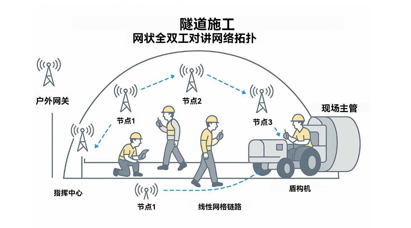 隧道环境无线通信系统施工中的Mesh全双工对讲系统