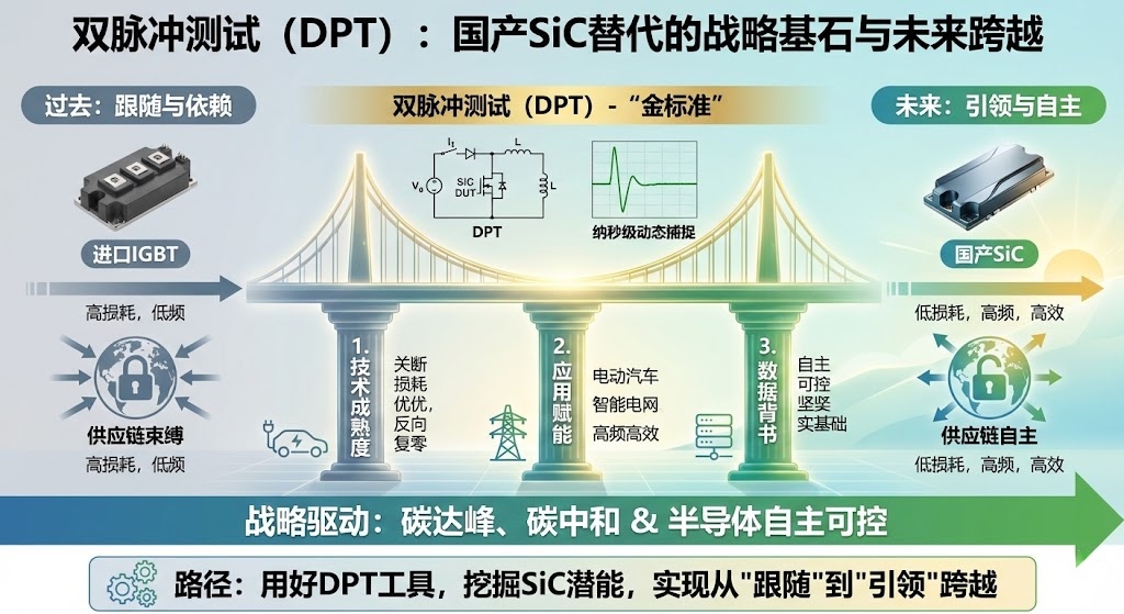 双脉冲测试技术解析报告：<b class='flag-5'>国产</b>碳化硅(<b class='flag-5'>SiC</b>)<b class='flag-5'>功率</b>模块替代进口IGBT模块的验证与性能评估