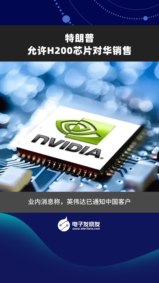 特朗普允许H200芯片对华销售