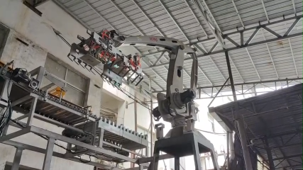 自动装车机安装调试现场每小时装车速度600-1200包