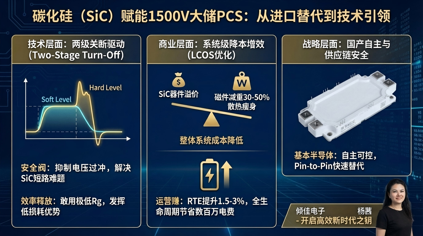 大储集中式储能变流器PCS拓扑架构演进与采用碳化硅SiC功率模块升级储能PCS的技术和商业价值