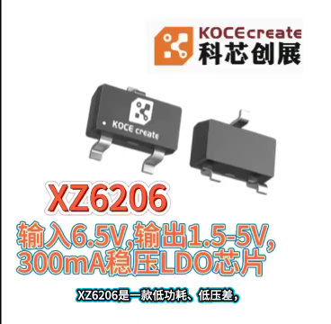 XZ6206,輸入6.5V,輸出1.5-5V,300mA穩(wěn)壓LDO芯片#RTT設(shè)計大賽 #眼圖 #農(nóng)業(yè)物聯(lián)網(wǎng) 