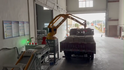 機械手裝車機按下開光設(shè)置好即可完成自動裝車作業(yè)降本增效