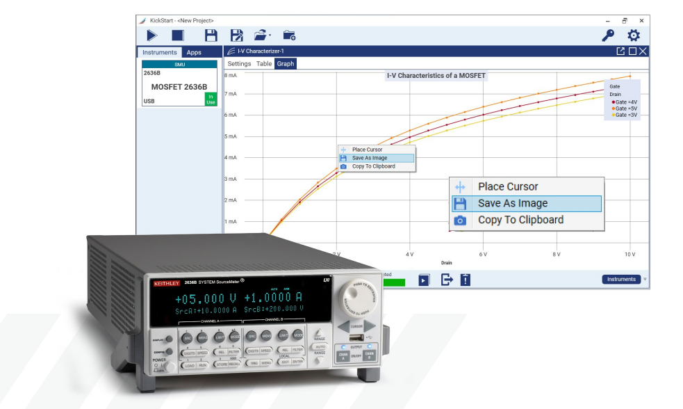 使用KickStart软件对MOSFET进行脉冲I-V特性表征