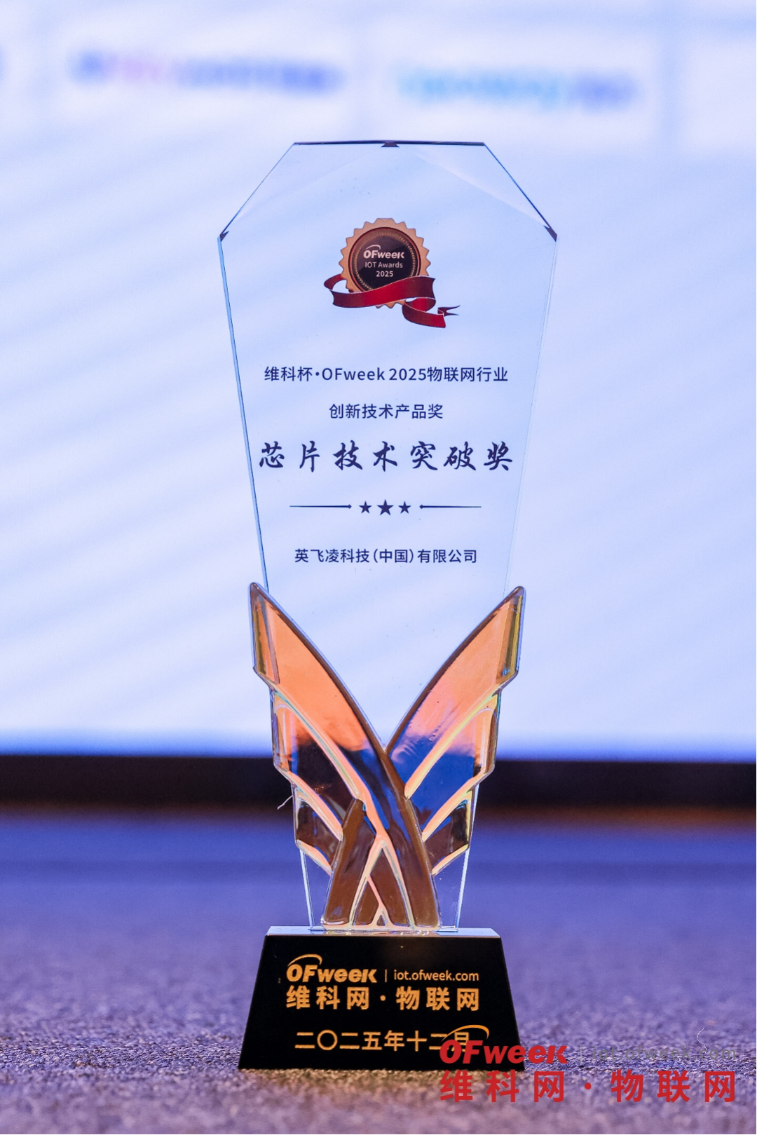 英飞凌荣获维科杯·OFweek 2025物联网行业芯片技术突破奖