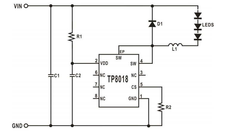 TP8018內(nèi)置MOS外圍少簡(jiǎn)單<b class='flag-5'>LED</b>車(chē)燈<b class='flag-5'>恒</b><b class='flag-5'>流</b><b class='flag-5'>驅(qū)動(dòng)</b>應(yīng)用<b class='flag-5'>方案</b>