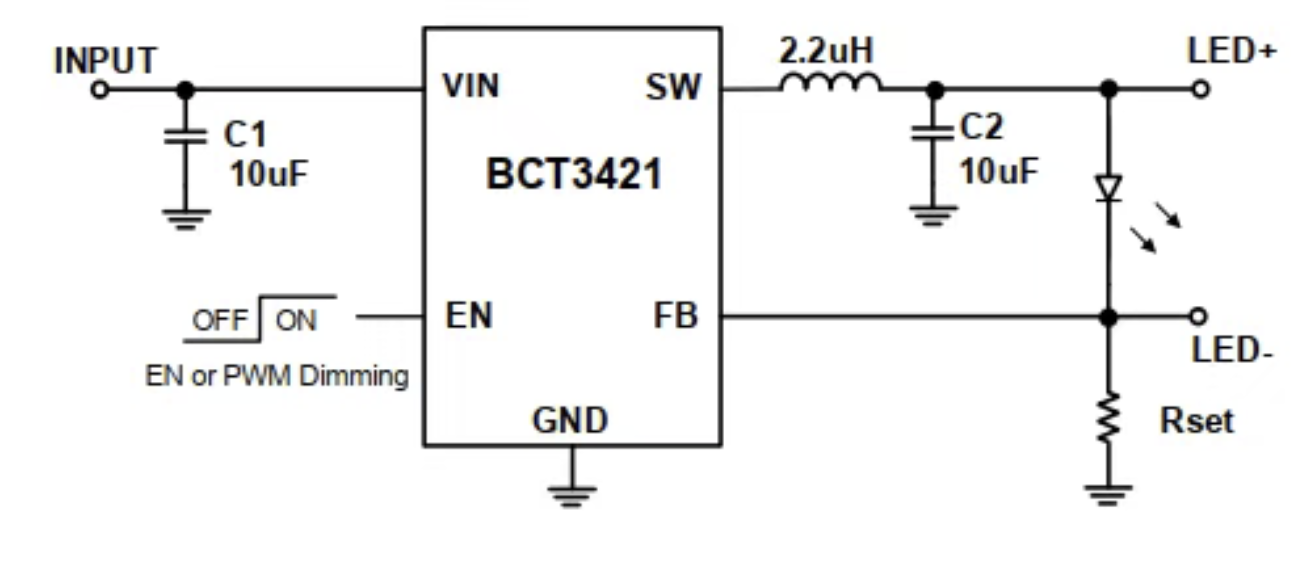 BCT廣芯電子（BROADCHIP）智能調(diào)光，點(diǎn)亮視界-同步降壓LED驅(qū)動(dòng)芯片BCT3421