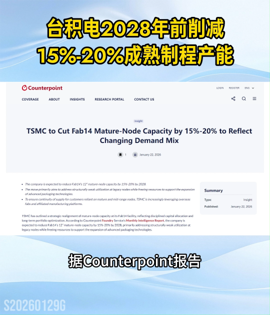 臺積電2028年前削減15%-20%成熟制程產(chǎn)能#臺積電#晶圓代工#成熟制程#半導(dǎo)體芯片
 