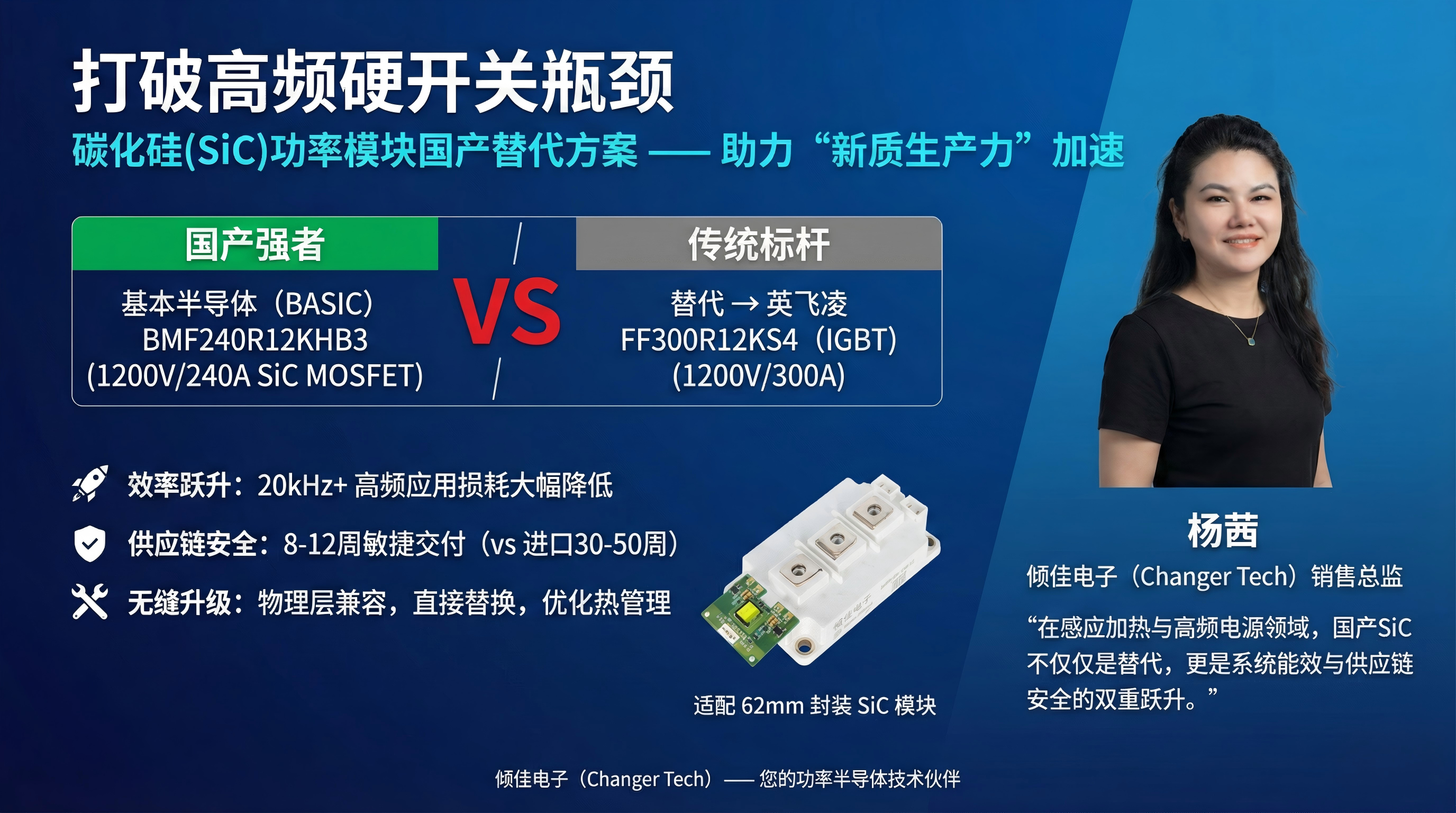 國產SiC<b class='flag-5'>模塊</b>全面取代進口<b class='flag-5'>英飛凌</b><b class='flag-5'>IGBT</b><b class='flag-5'>模塊</b>FF300R12KS4的研究報告