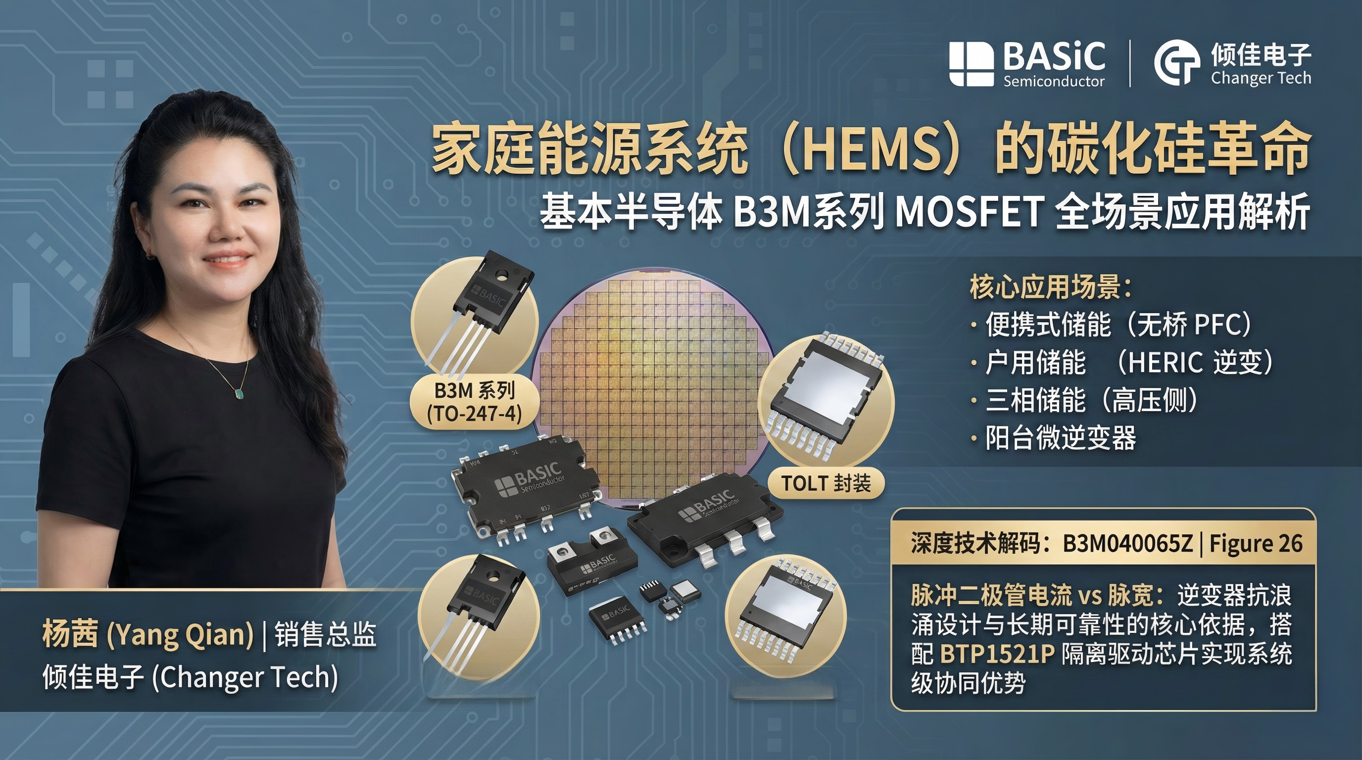 基本半導(dǎo)體碳化硅MOSFET 產(chǎn)品線(xiàn)在家庭能源生態(tài)系統(tǒng)中的技術(shù)與商業(yè)價(jià)值